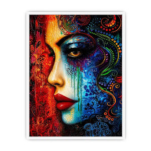 Colorful surreal portrait with ornamental patterns