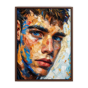Intense gaze in vibrant impasto portrait