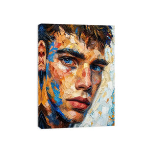 Intense gaze in vibrant impasto portrait