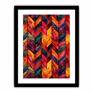 Vibrant watercolor chevron mosaic design