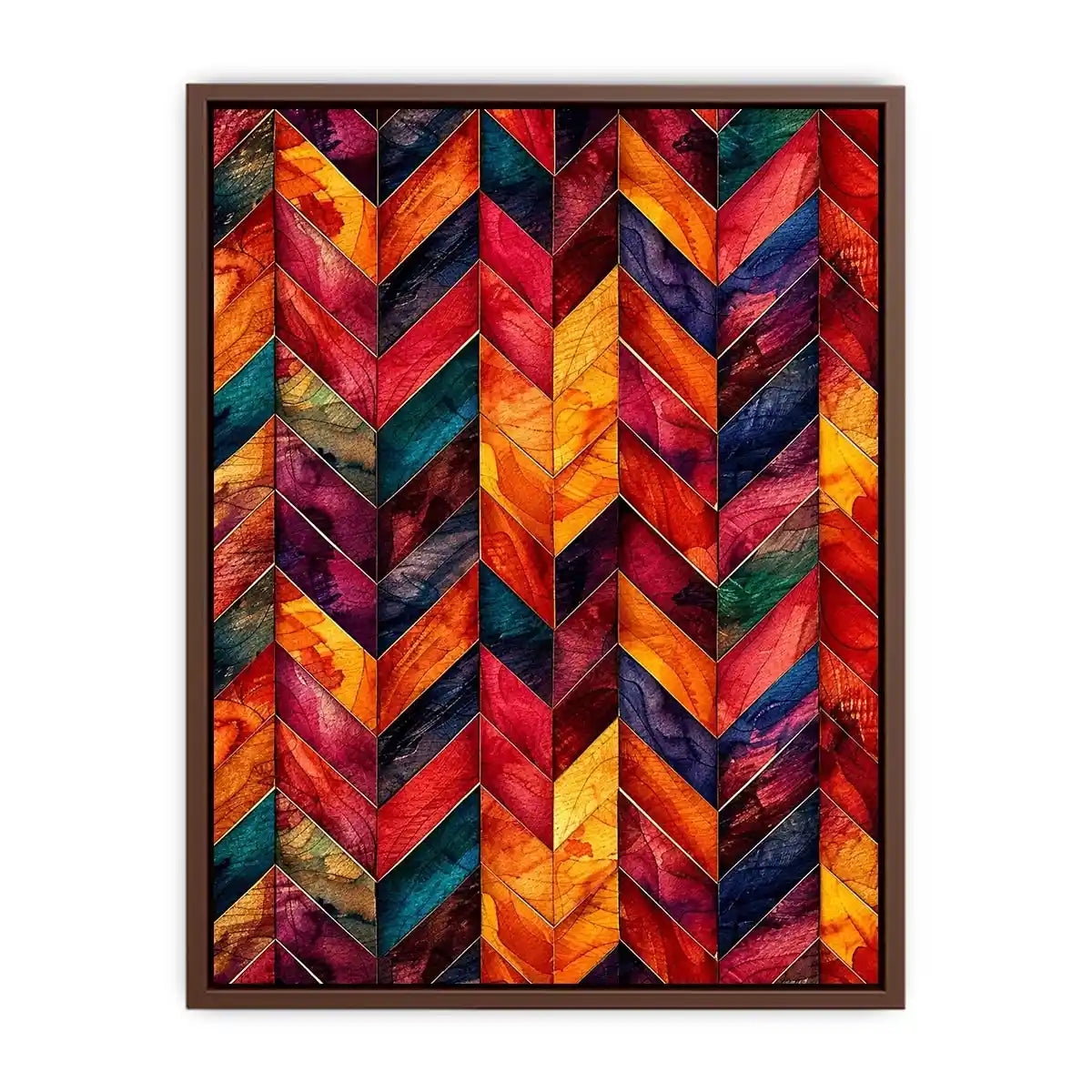 Vibrant watercolor chevron mosaic design