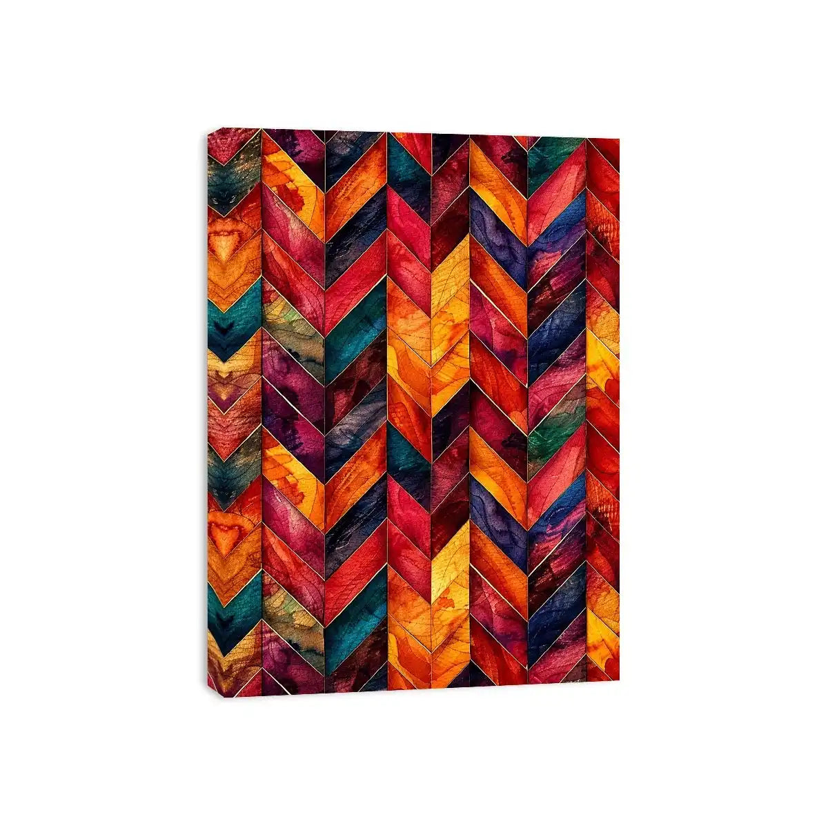 Vibrant watercolor chevron mosaic design