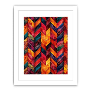 Vibrant watercolor chevron mosaic design