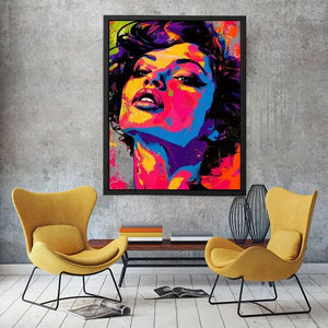 Bold and colorful pop art portrait