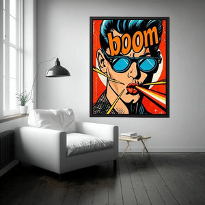 Boom explosion in pop-art style