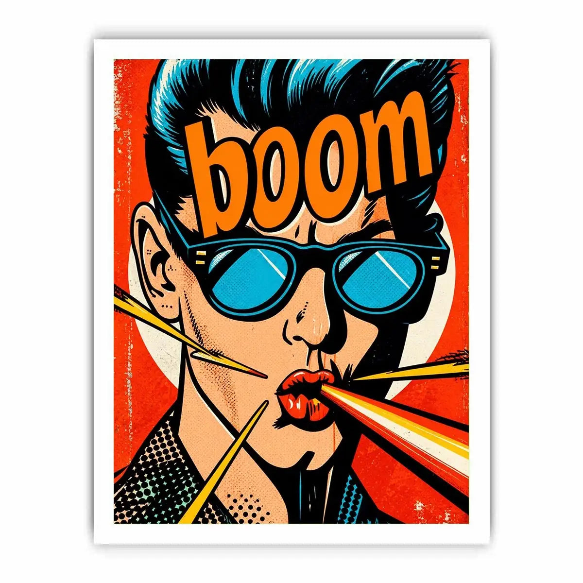 Boom explosion in pop-art style