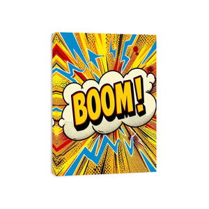 Comic explosion with bold BOOM!