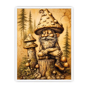 Cozy gnome in a magical woodland