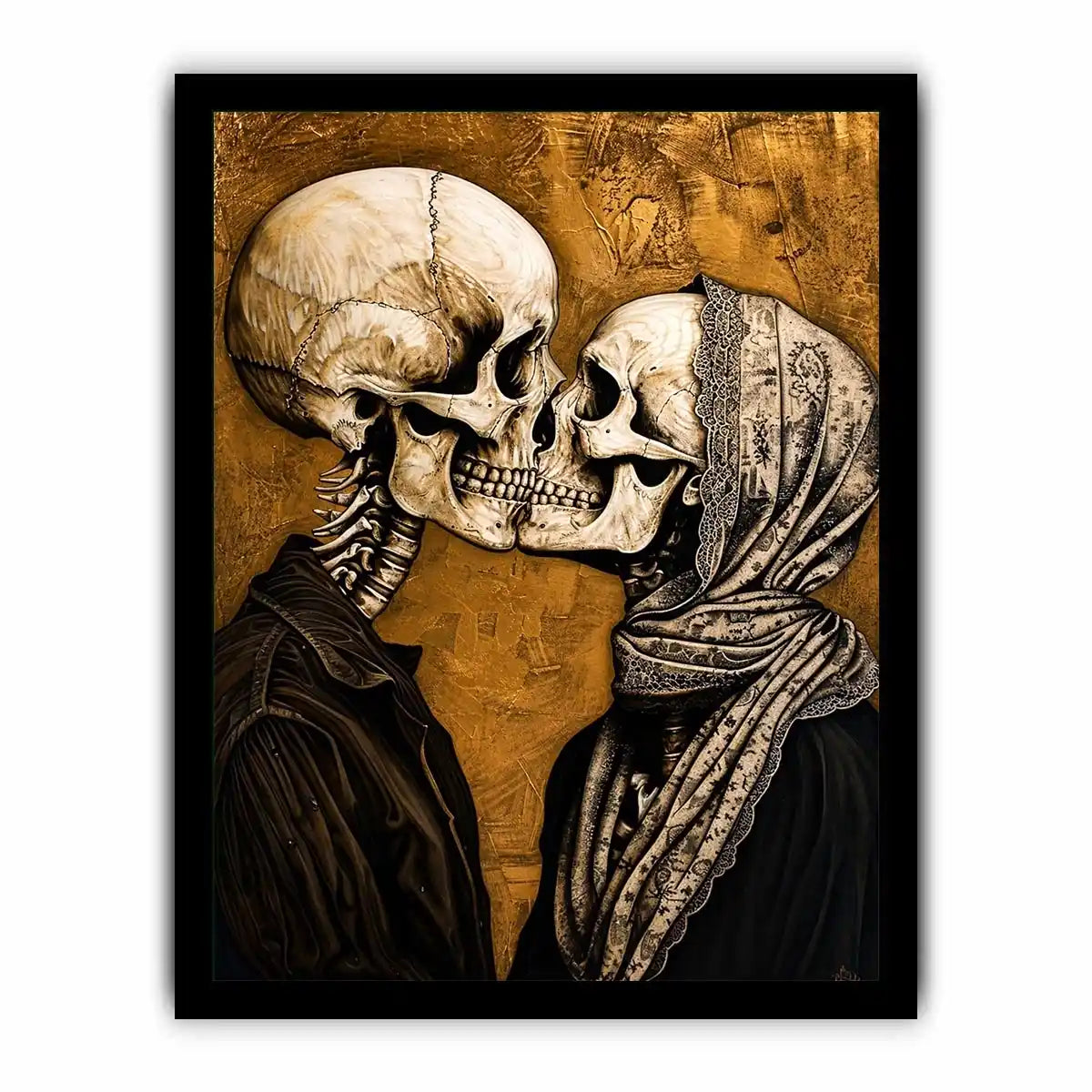 Gothic kiss in a timeless embrace