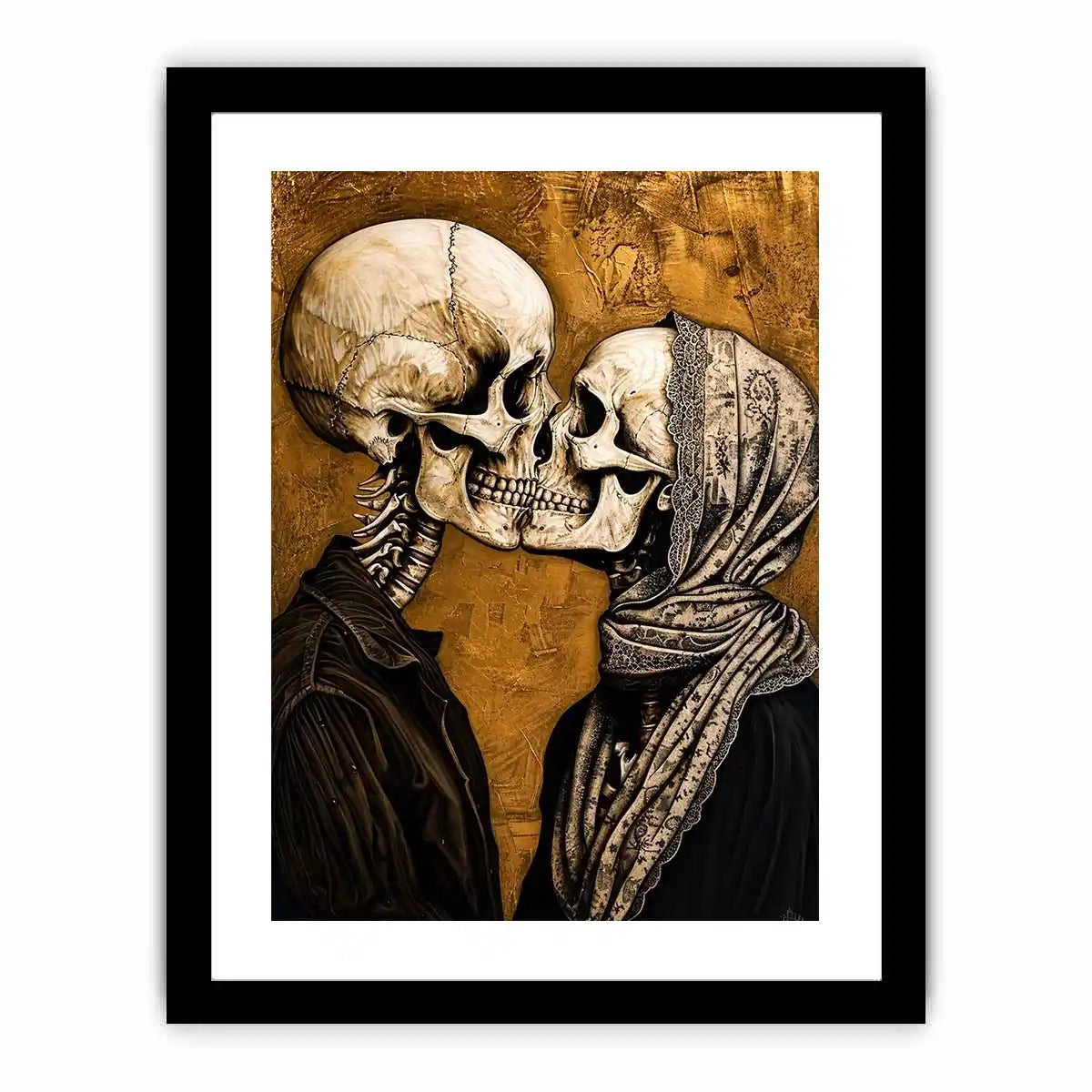 Gothic kiss in a timeless embrace