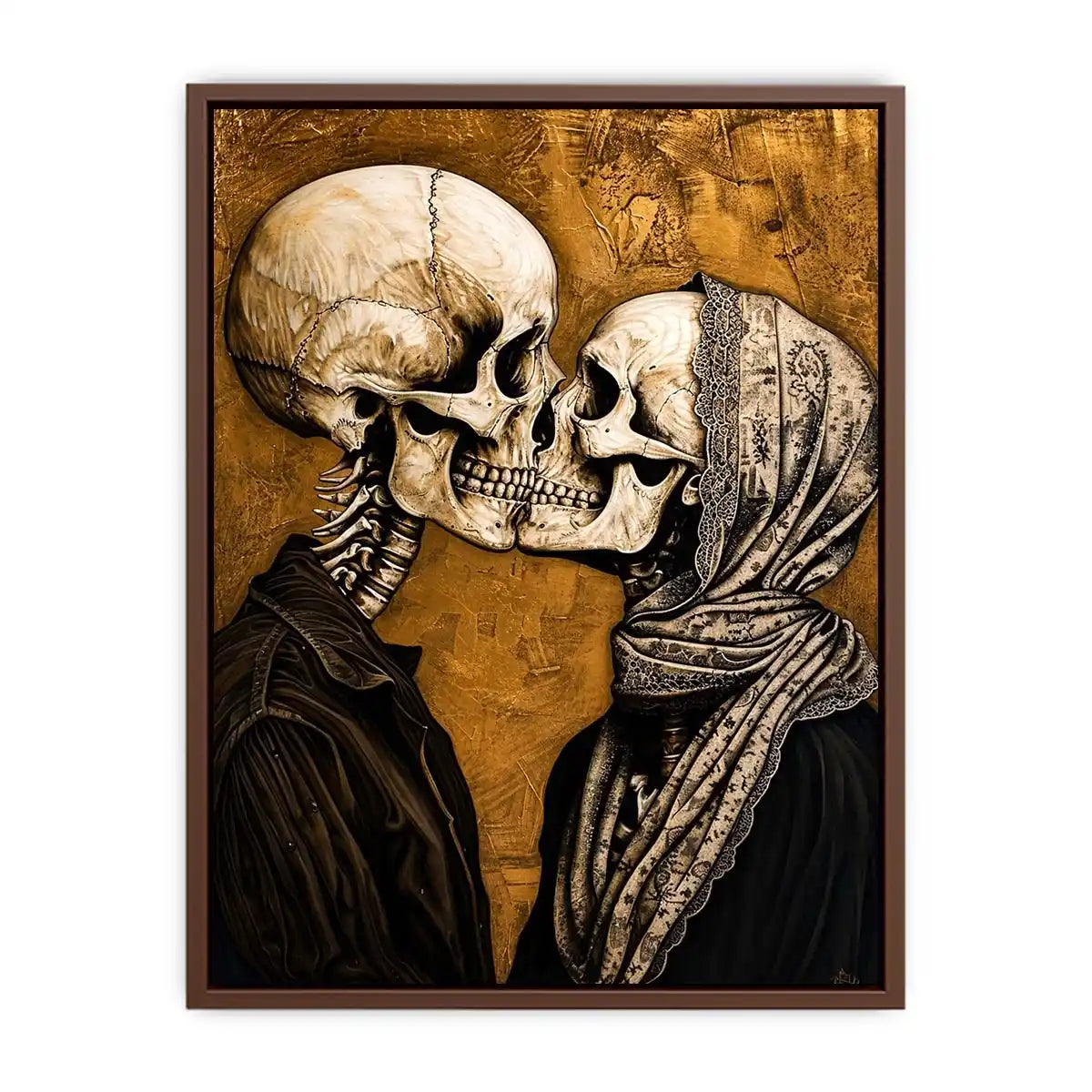 Gothic kiss in a timeless embrace