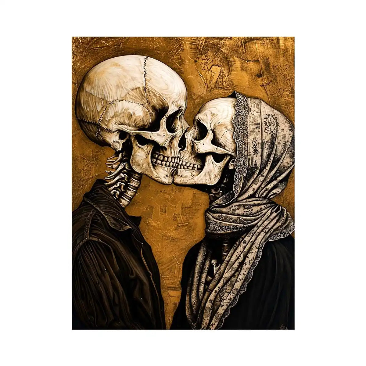 Gothic kiss in a timeless embrace