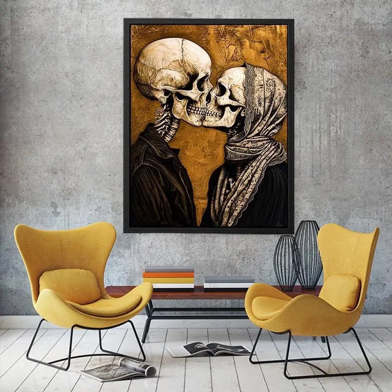 Gothic kiss in a timeless embrace