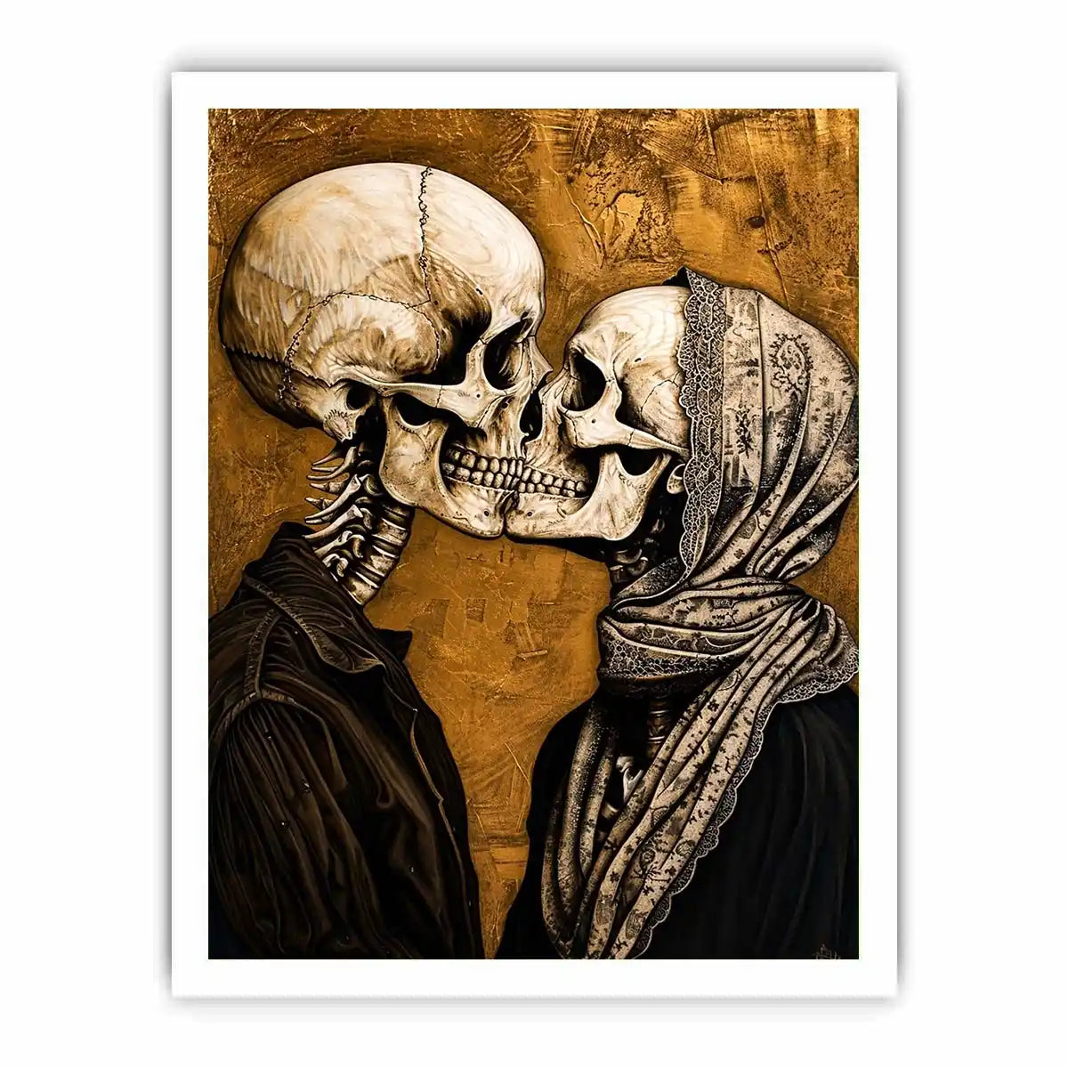Gothic kiss in a timeless embrace