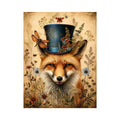 Whimsical fox in a botanical frame