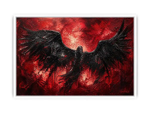 Raven in a storm of red
