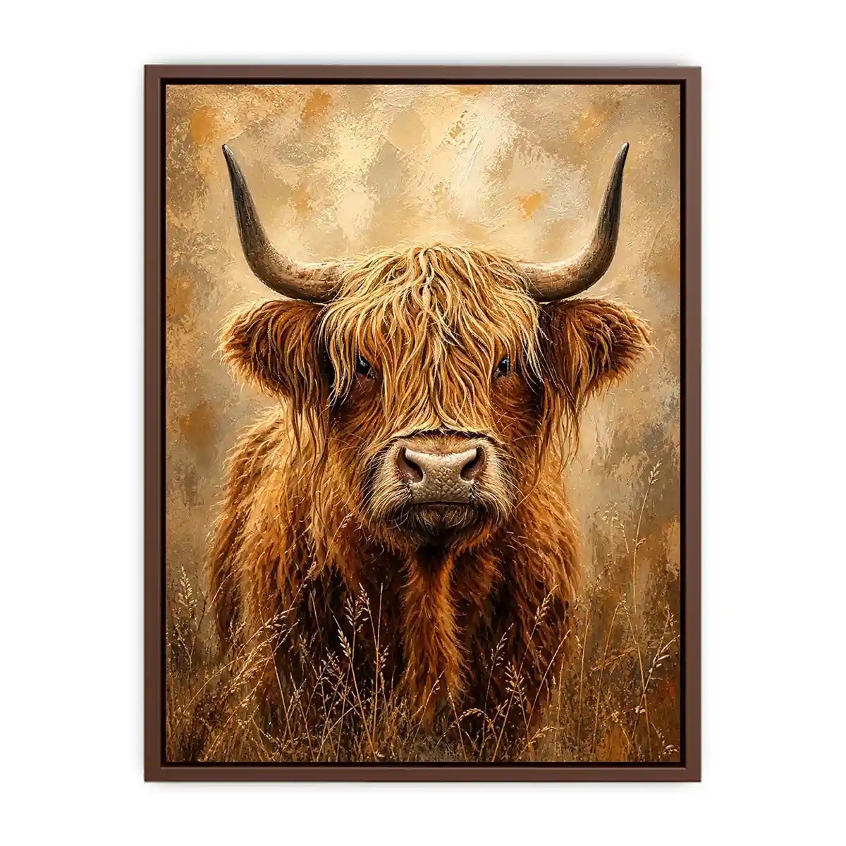 Highland cow portrait with shaggy fur
