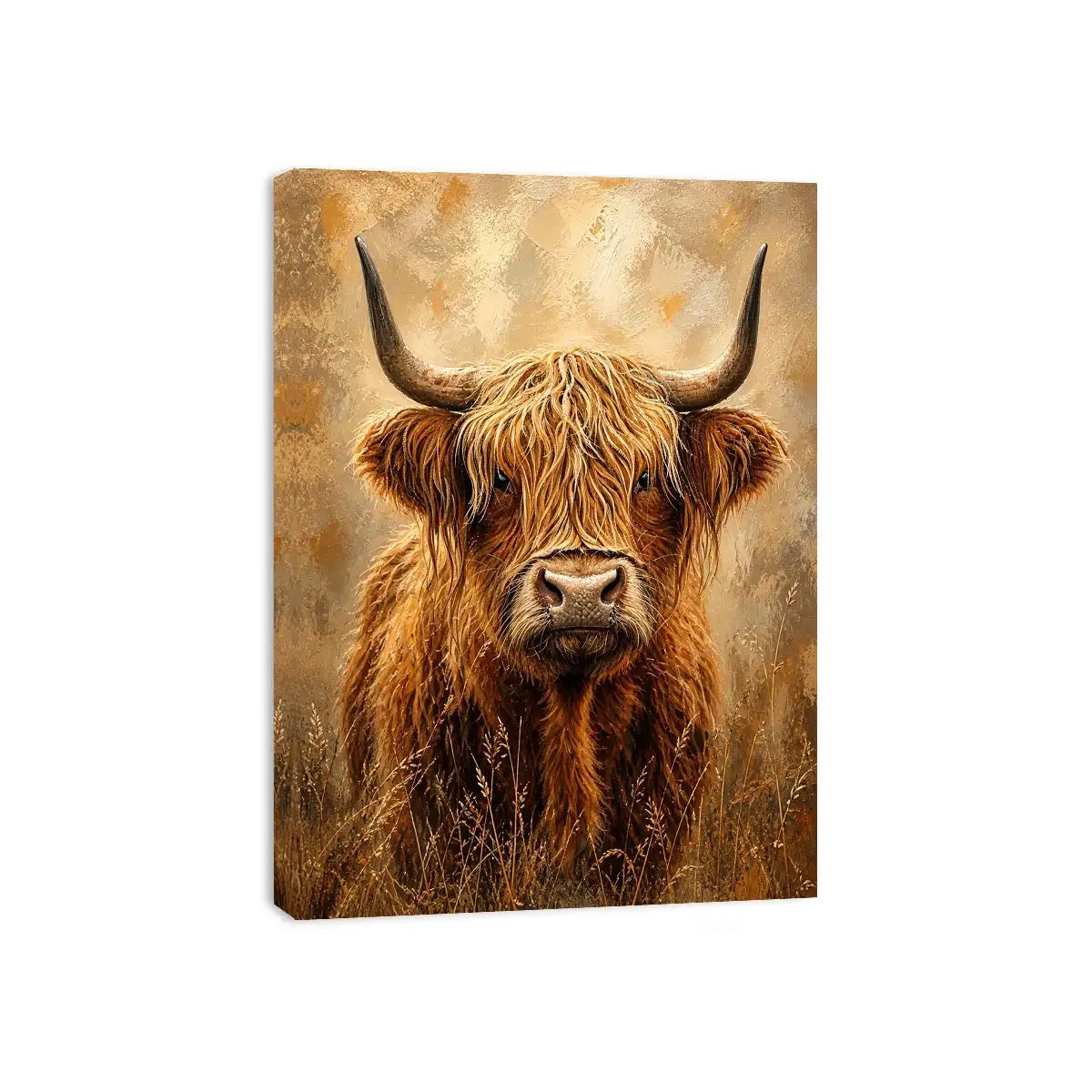 Highland cow portrait with shaggy fur