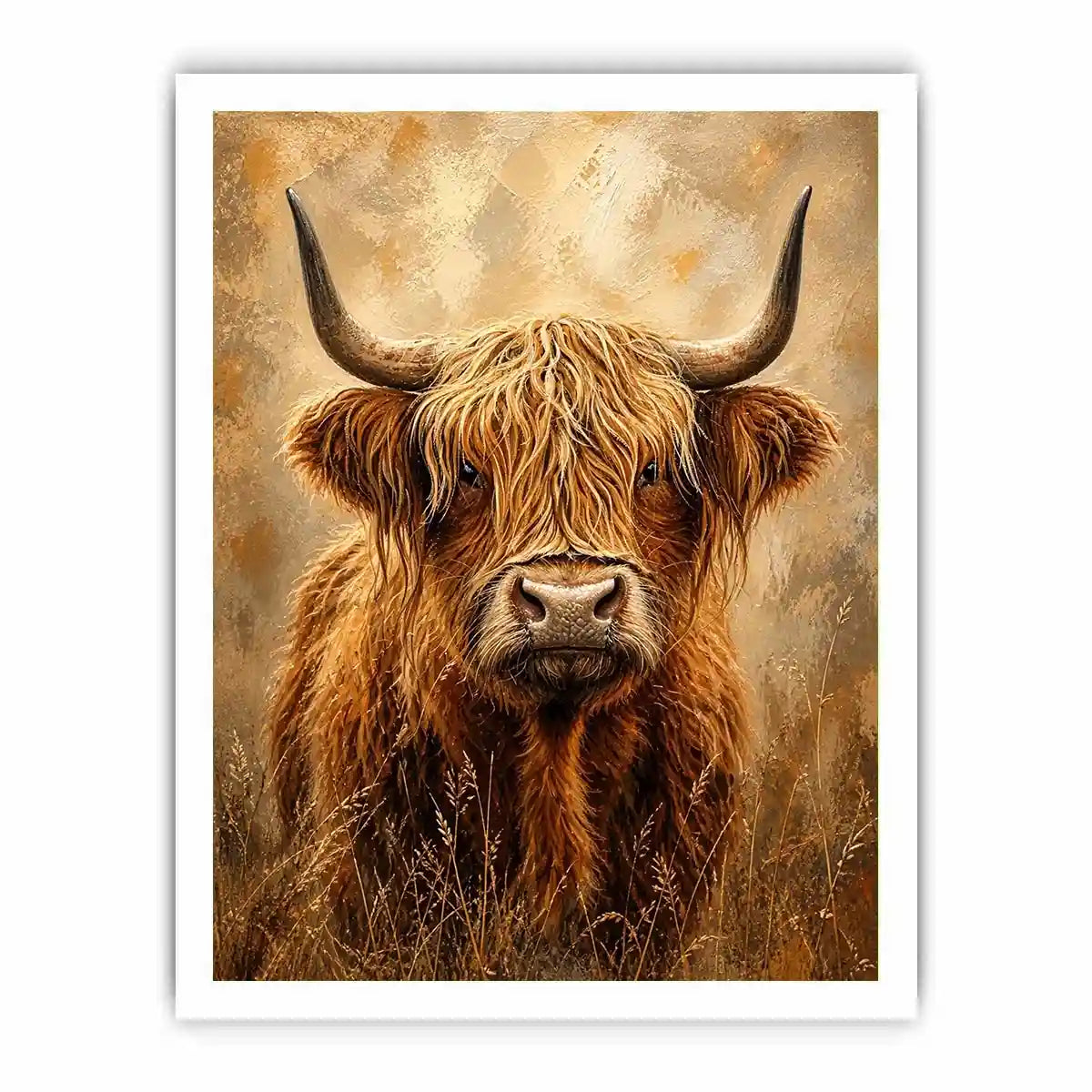 Highland cow portrait with shaggy fur
