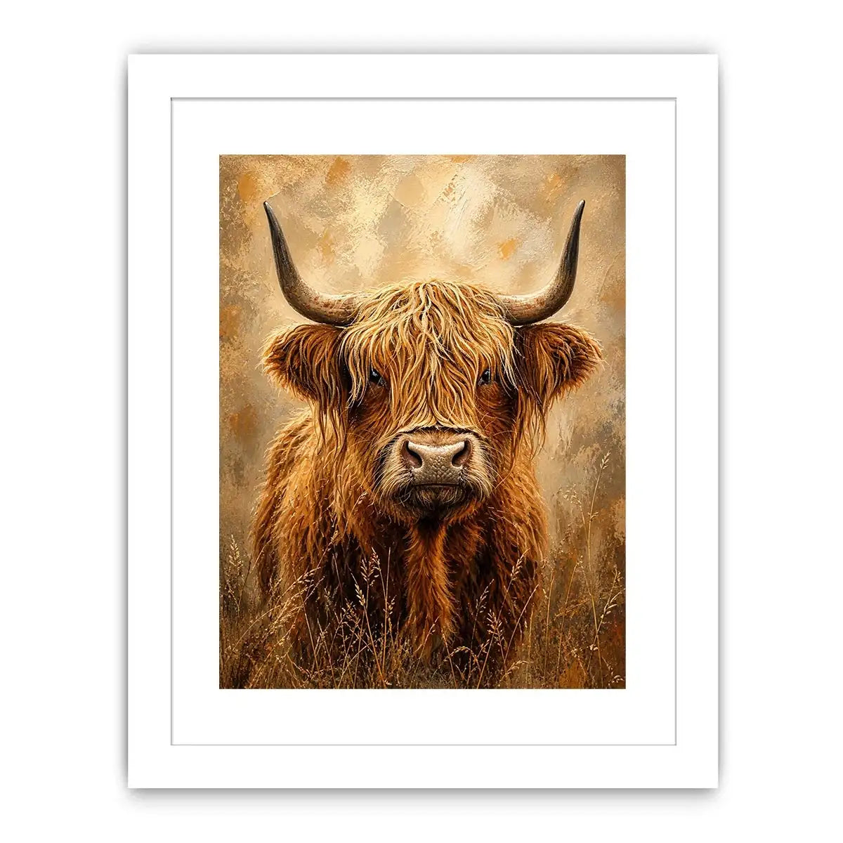 Highland cow portrait with shaggy fur