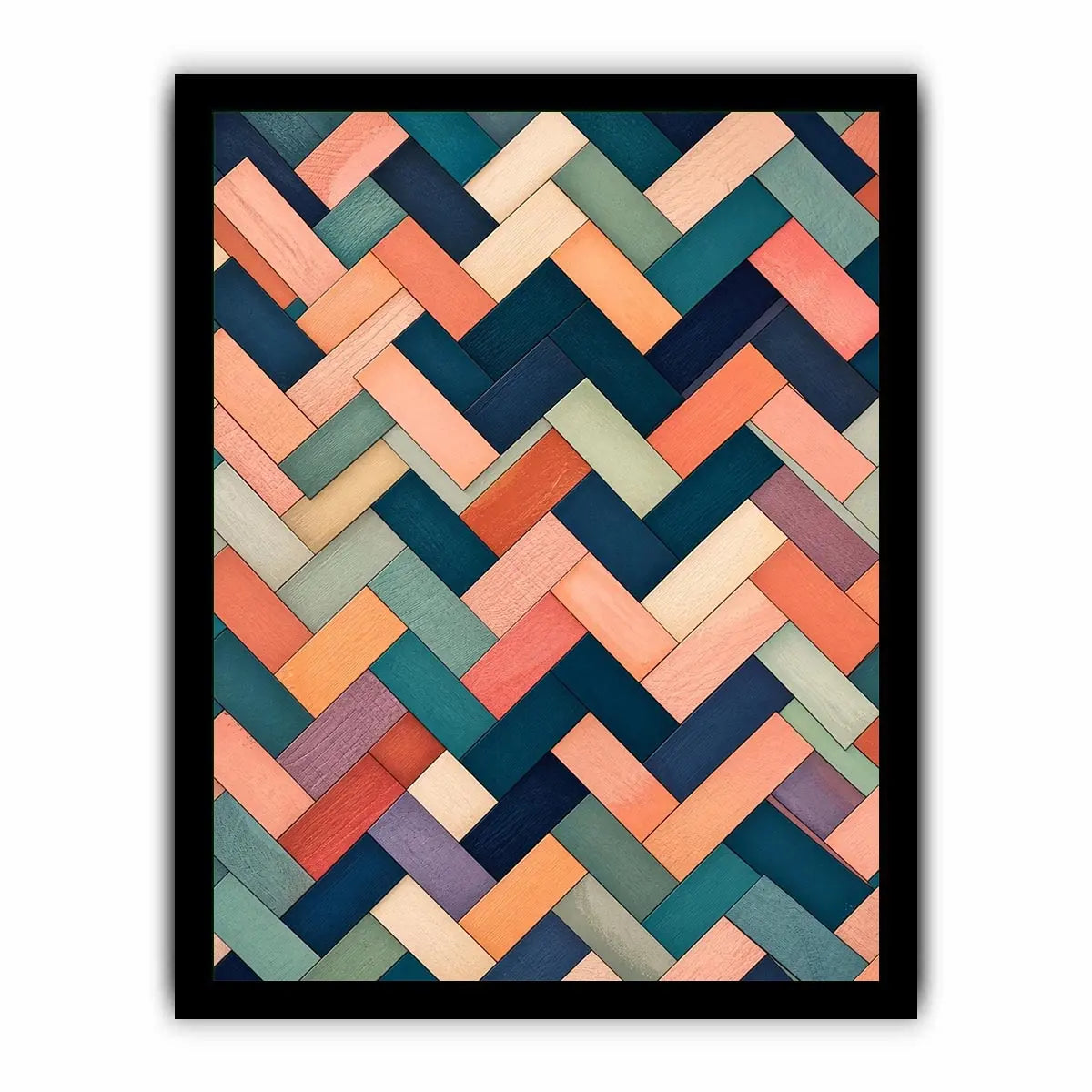 Woven geometric pattern in warm hues