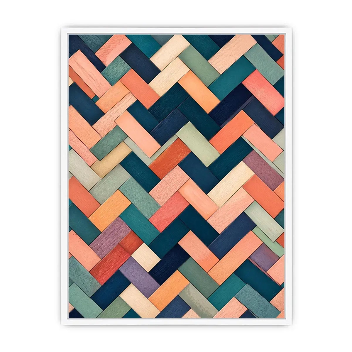 Woven geometric pattern in warm hues