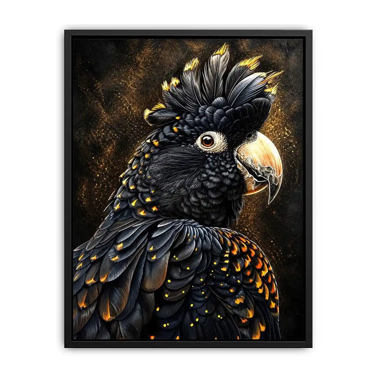 Majestic black cockatoo portrait