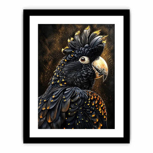 Majestic black cockatoo portrait