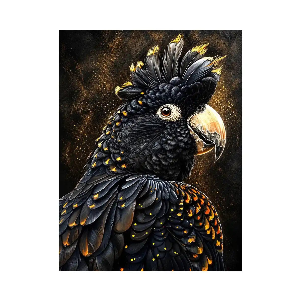 Majestic black cockatoo portrait