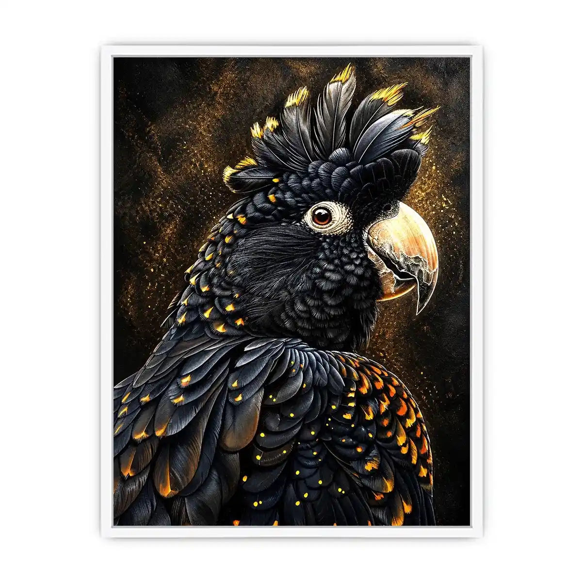 Majestic black cockatoo portrait
