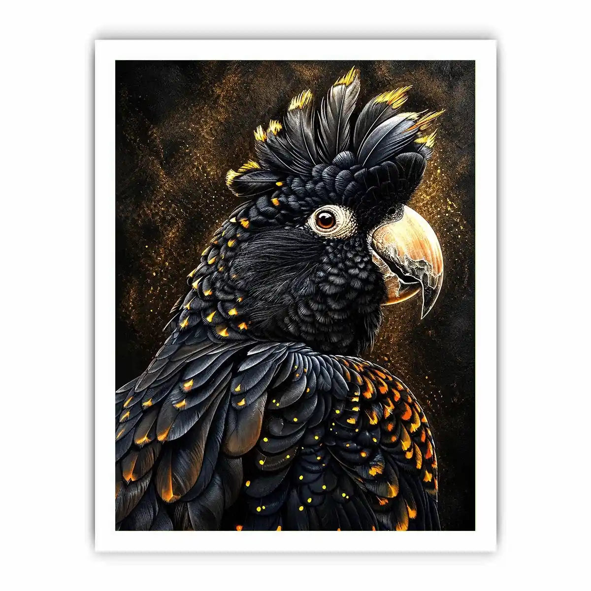 Majestic black cockatoo portrait
