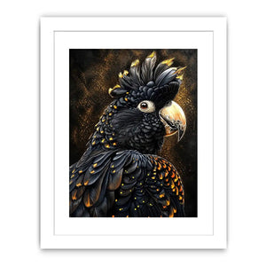Majestic black cockatoo portrait