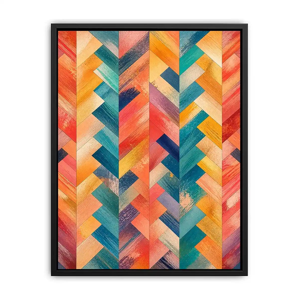 Vibrant chevron pattern with textured layers