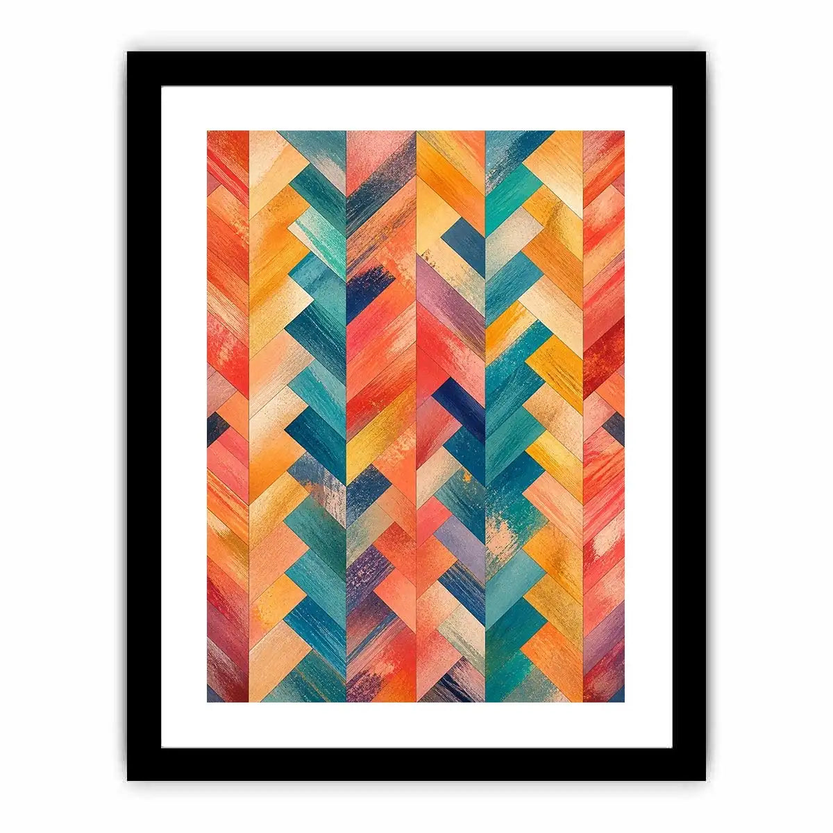 Vibrant chevron pattern with textured layers