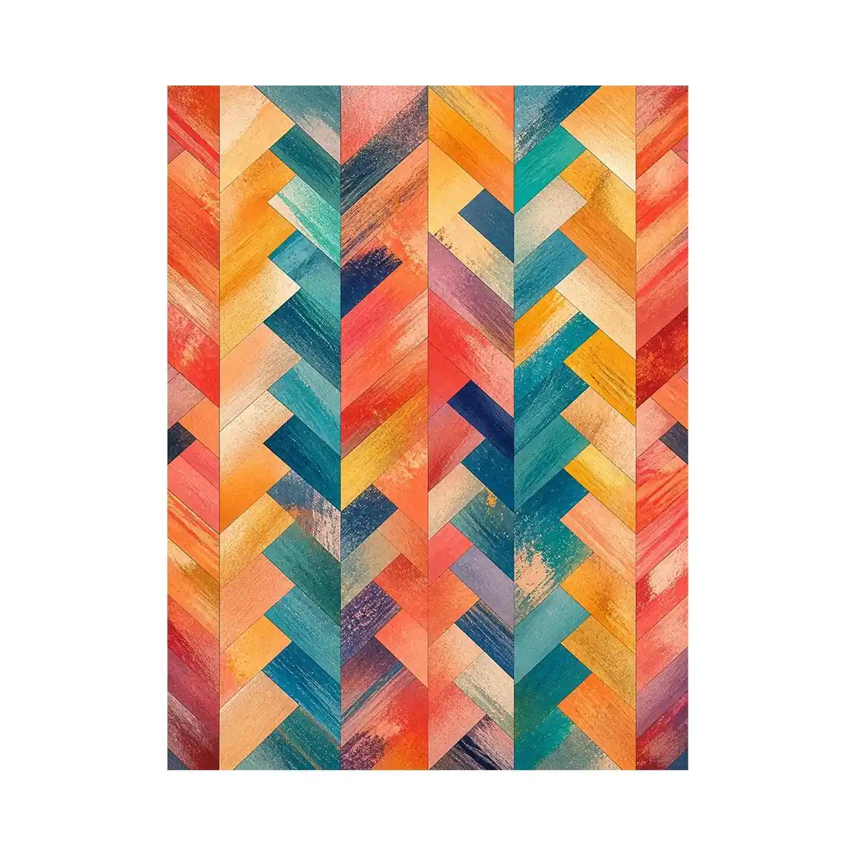 Vibrant chevron pattern with textured layers