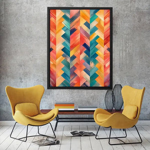 Vibrant chevron pattern with textured layers