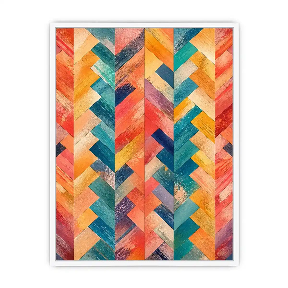 Vibrant chevron pattern with textured layers