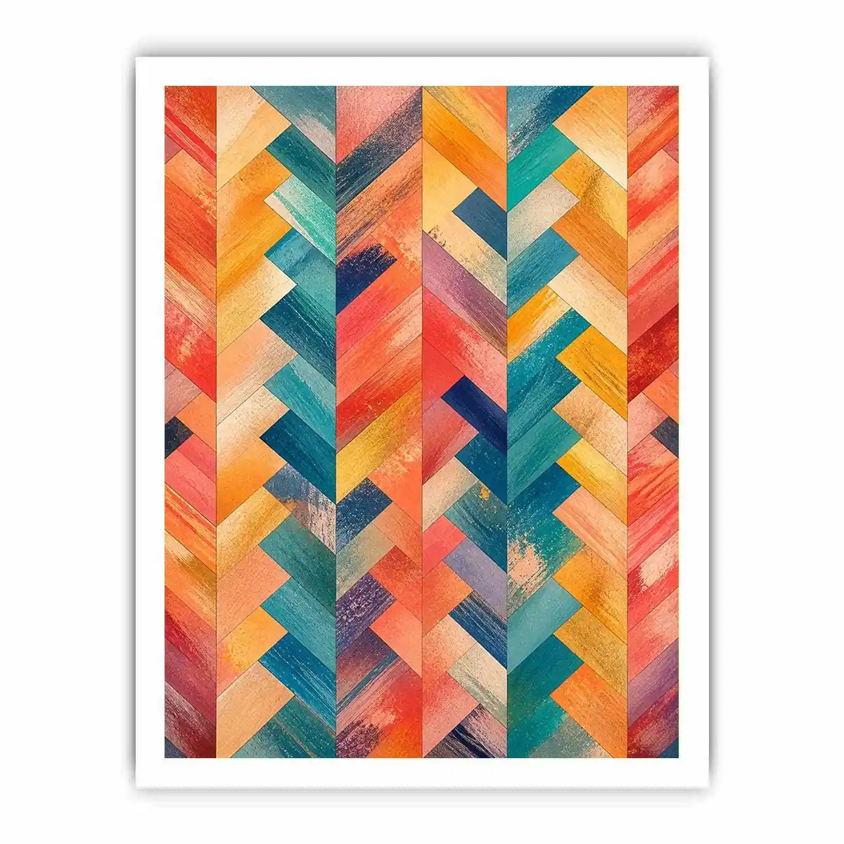 Vibrant chevron pattern with textured layers