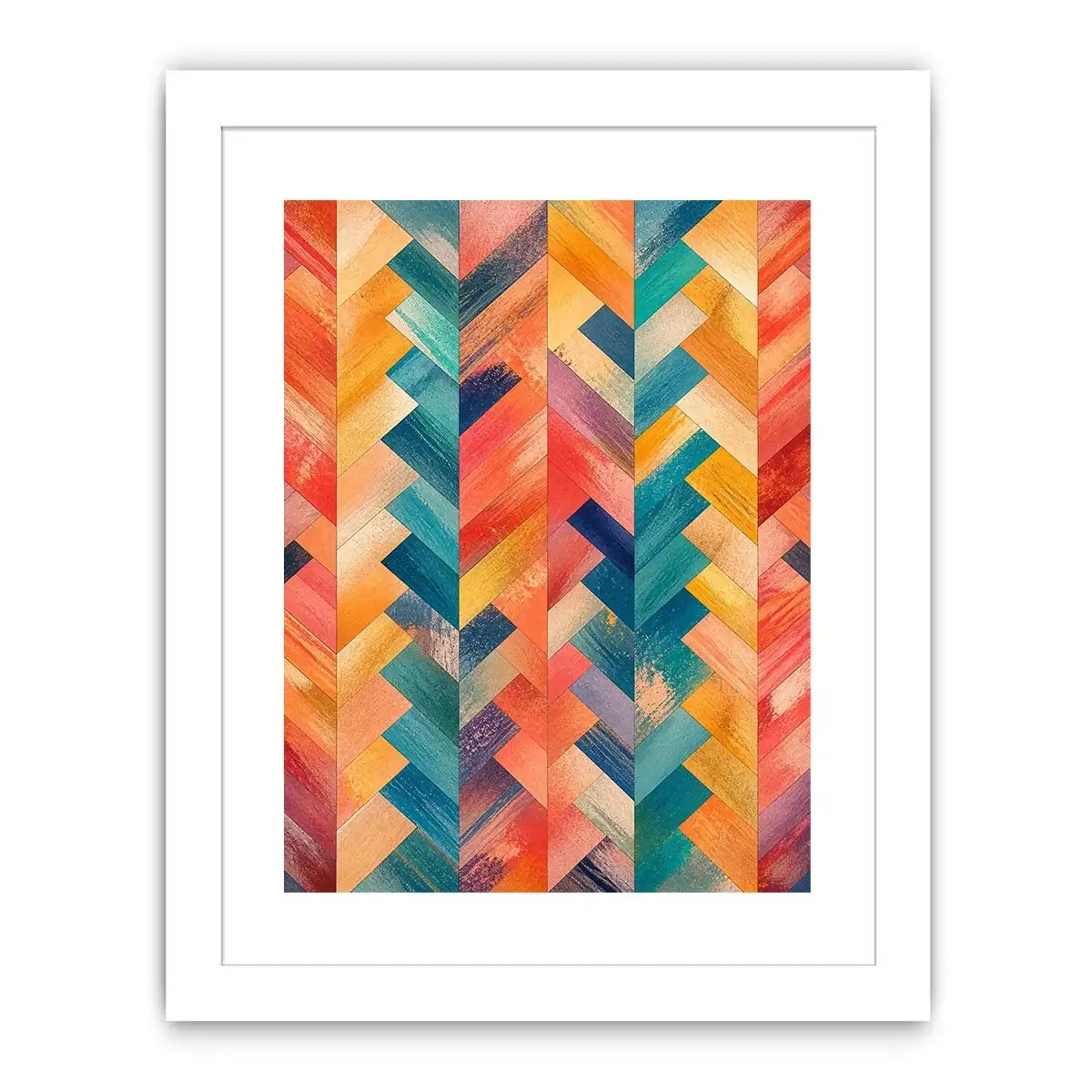 Vibrant chevron pattern with textured layers