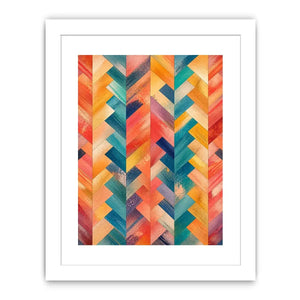 Vibrant chevron pattern with textured layers