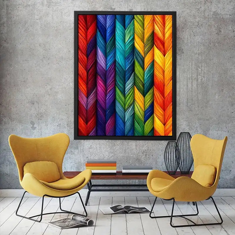 Vibrant chevron feather pattern design