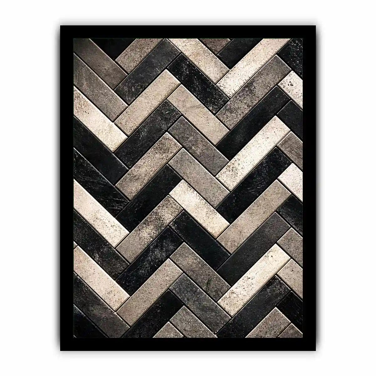 Geometric herringbone in monochrome tones