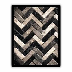 Geometric herringbone in monochrome tones