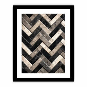 Geometric herringbone in monochrome tones