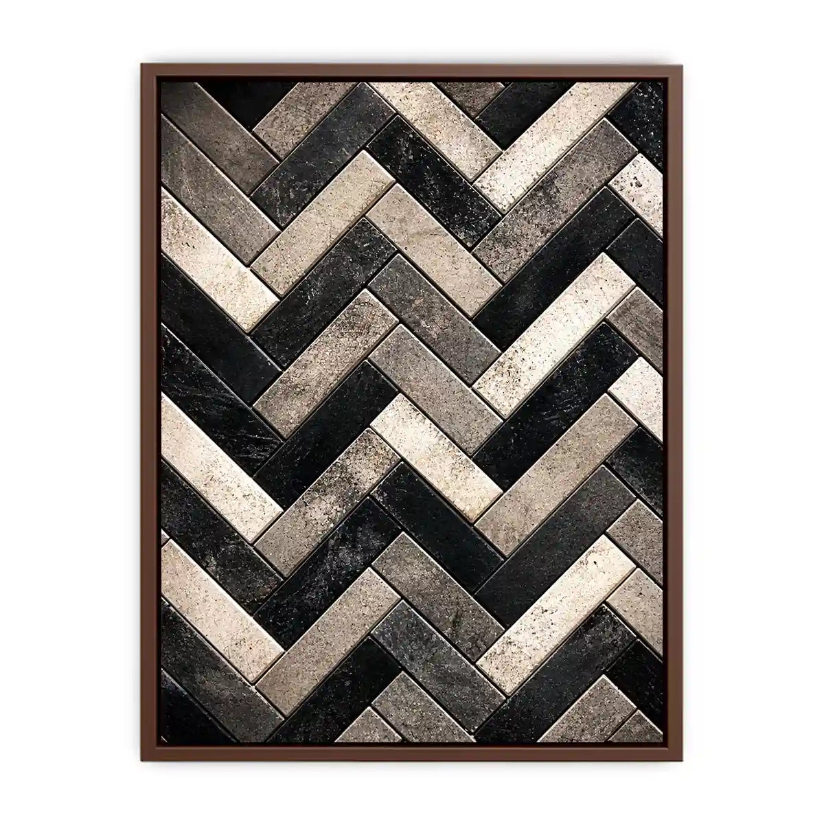 Geometric herringbone in monochrome tones
