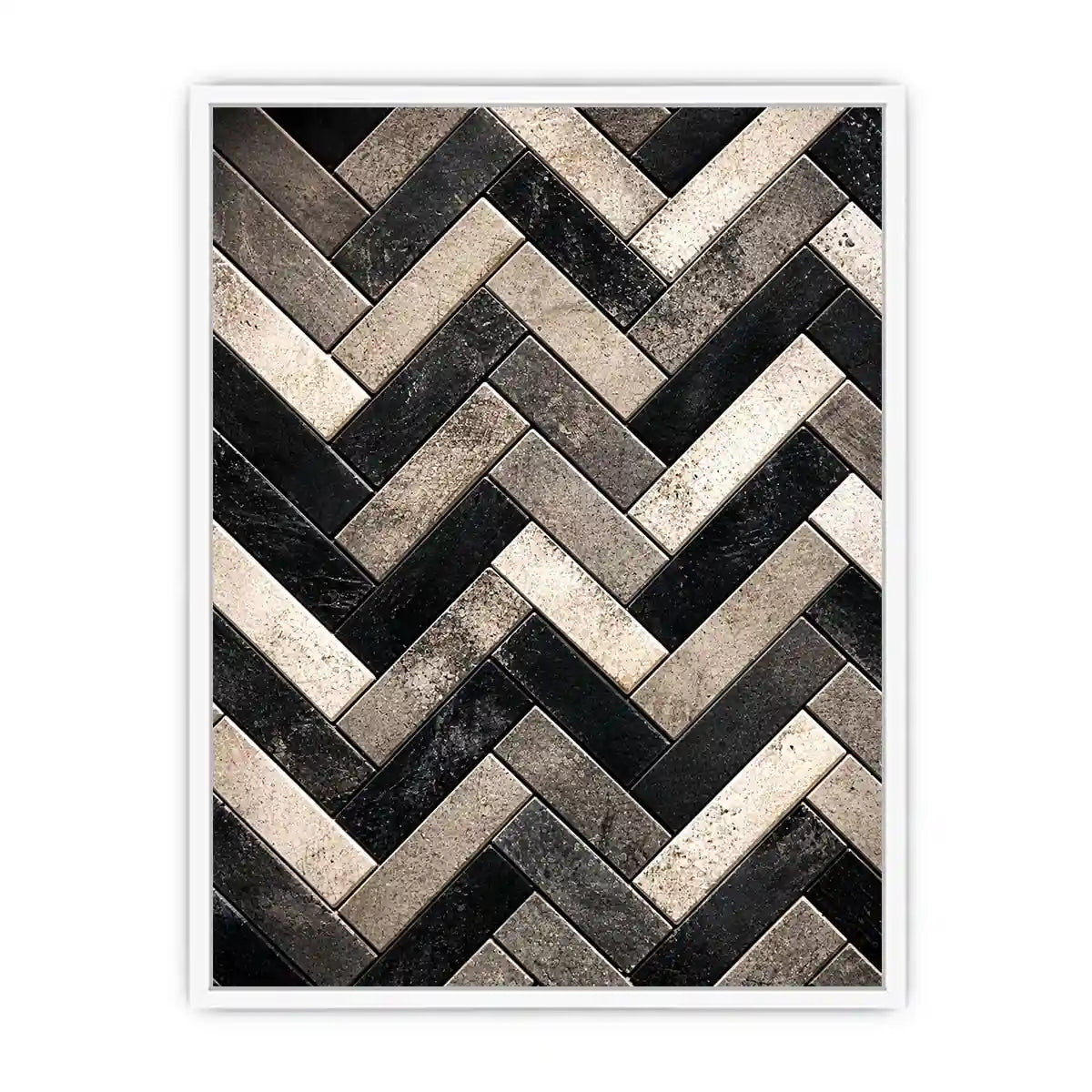 Geometric herringbone in monochrome tones