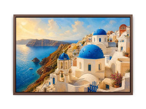 Santorini's sunlit cliffside village