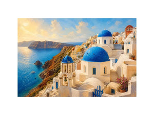 Santorini's sunlit cliffside village