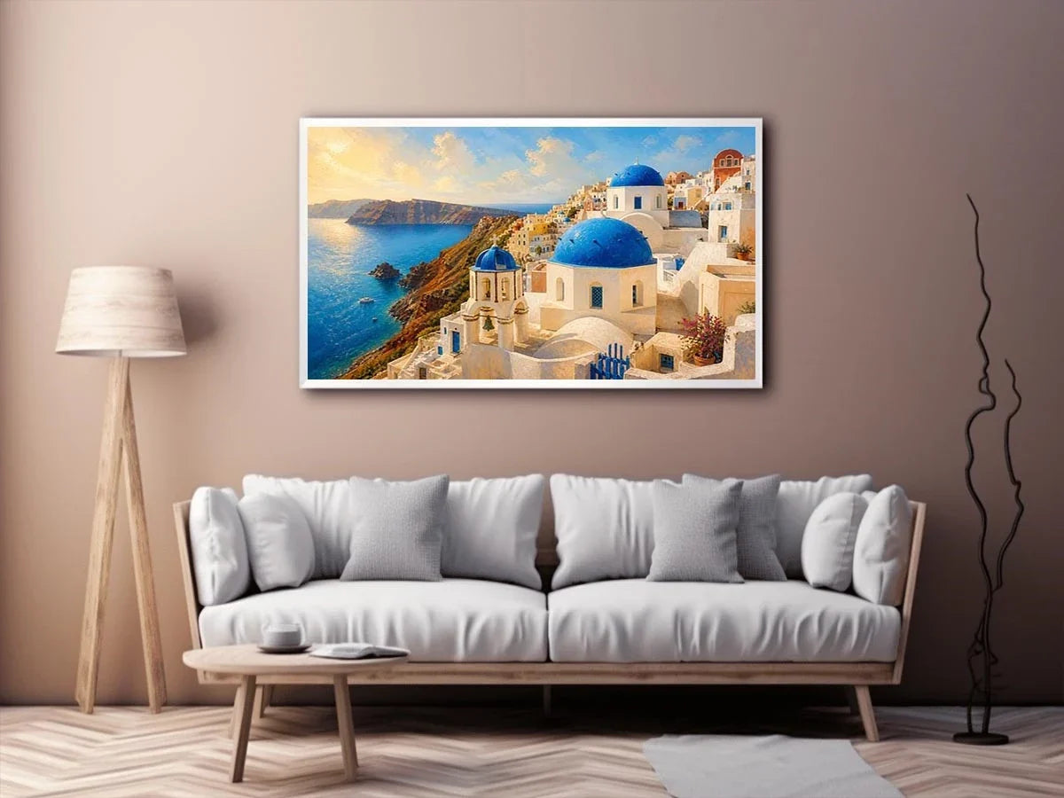 Santorini's sunlit cliffside village