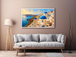 Santorini's sunlit cliffside village